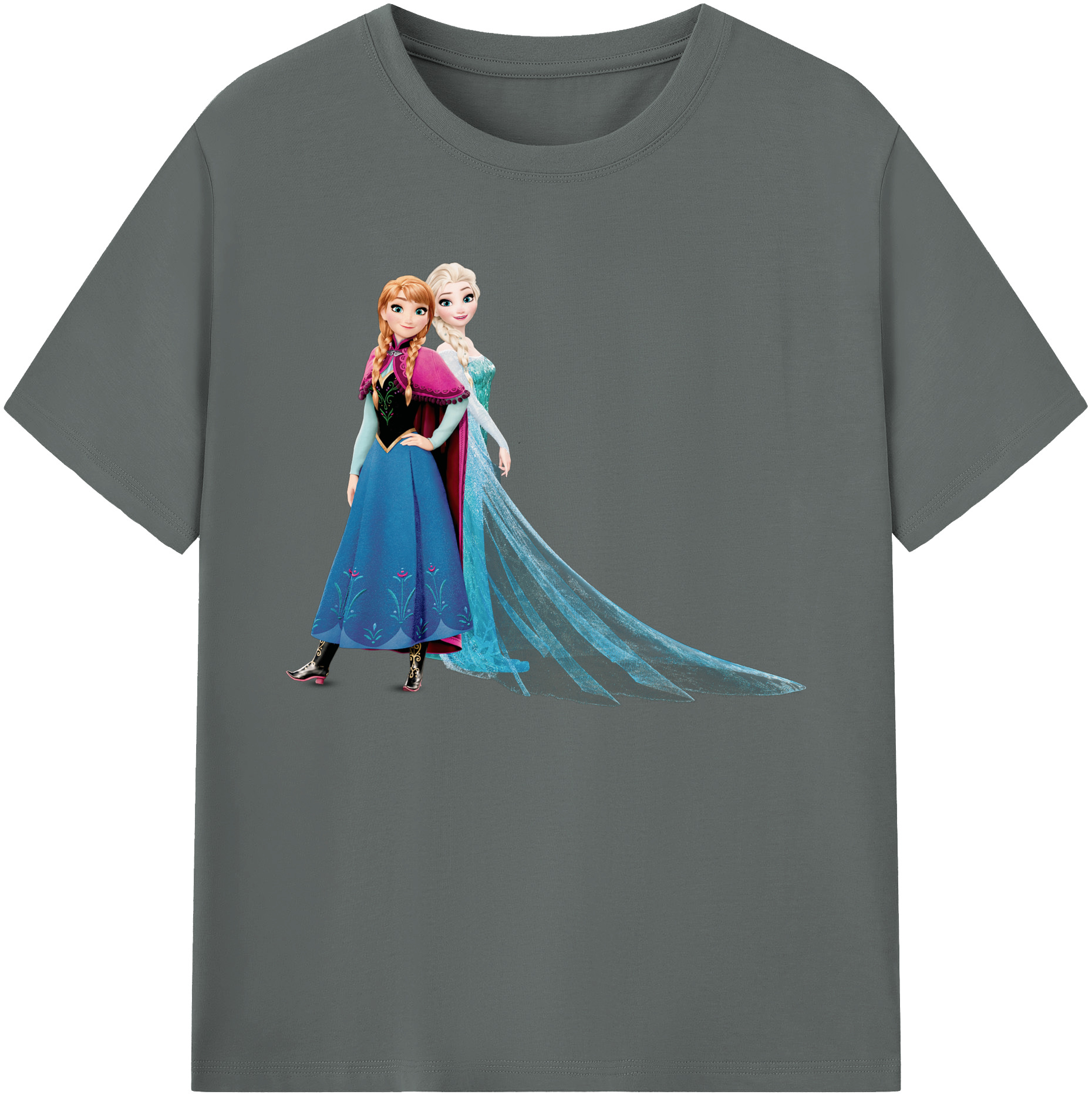 （画像用） アナと雪の女王 アンナ エルサ Frozen Anna Elsa 綿100％ メンズ半袖Tシャツ｜肌触りやわらか＆通気性